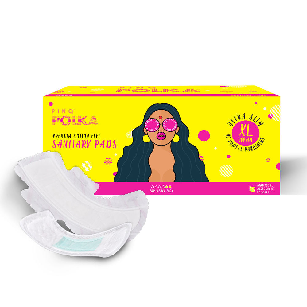 POLKA Ultra Sanitary Pads Organic Cotton Soft Feel Rash Free Wide Back