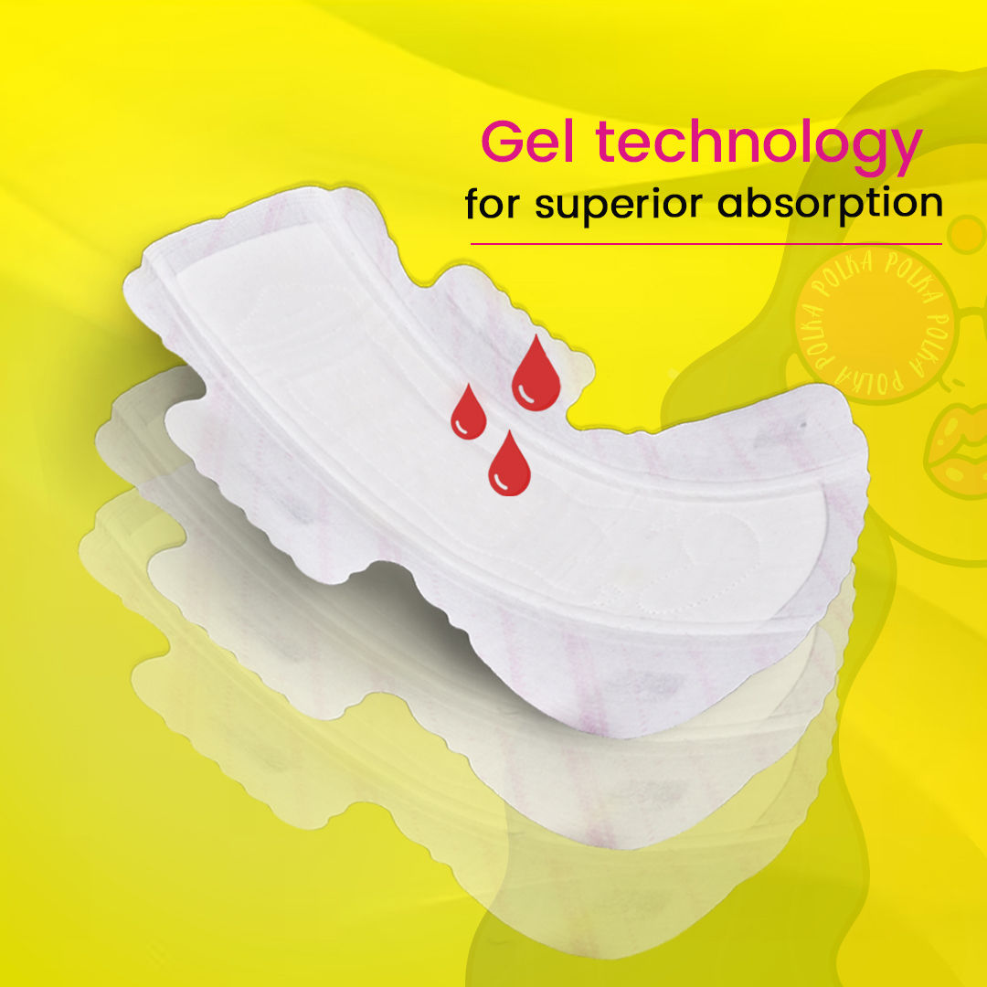 POLKA Ultra Sanitary Pads Organic Cotton Soft Feel Rash Free Wide Back