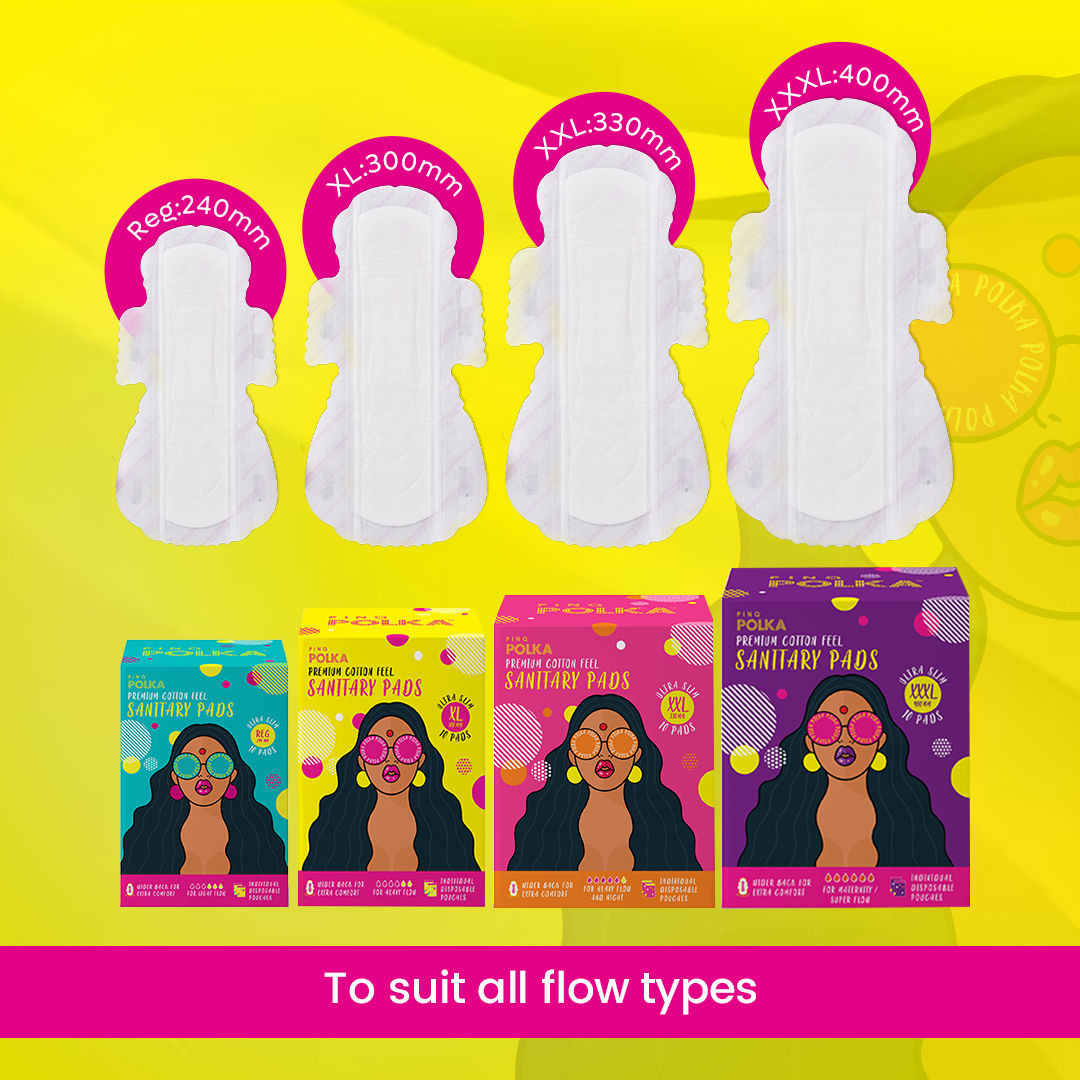 POLKA Ultra Sanitary Pads Organic Cotton Soft Feel Rash Free Wide Back