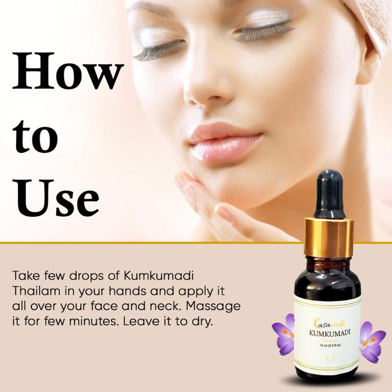 Kumkumadi Thailam Face Oil With Pure Saffron For Glowing Skin