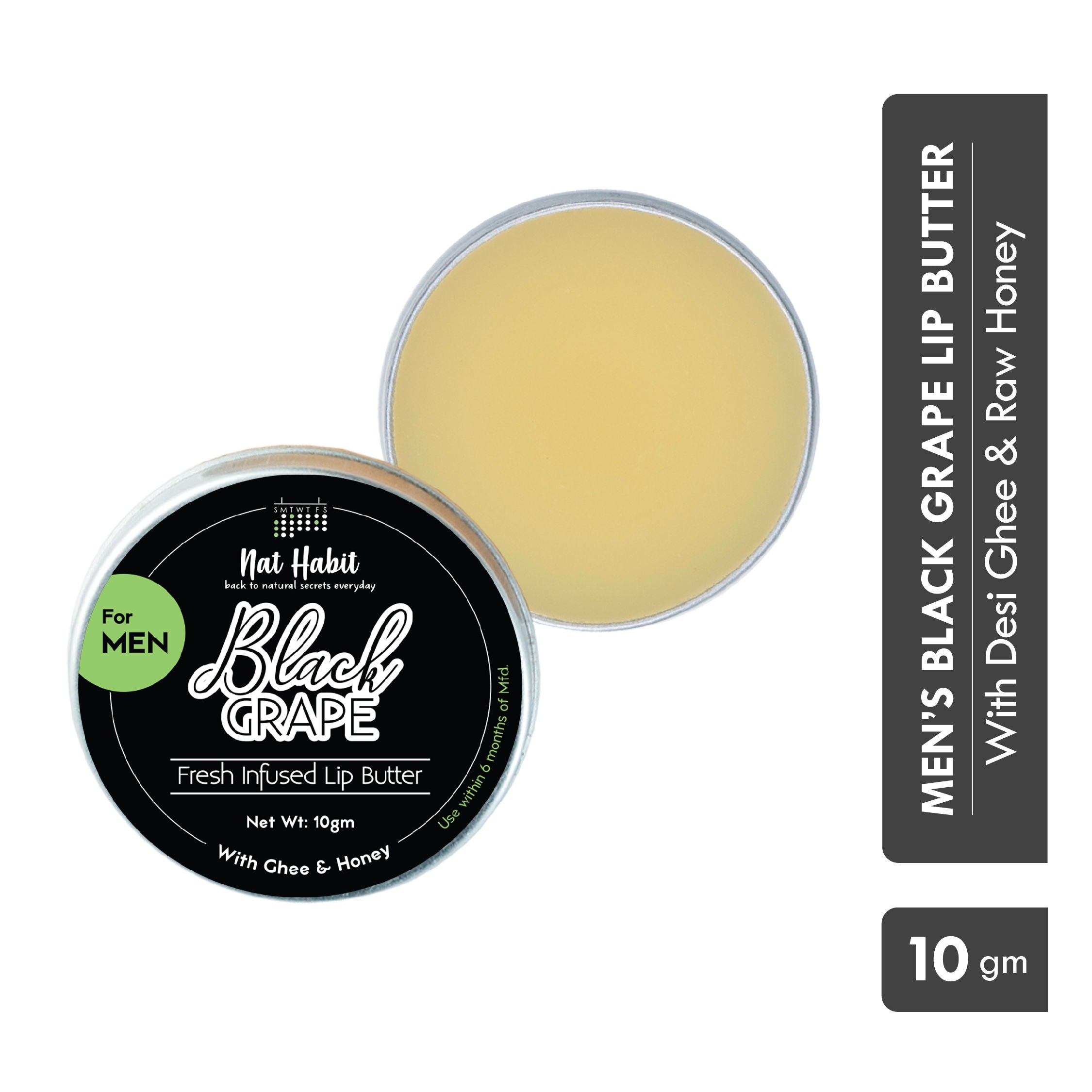 Desi Ghee & Honey Lip Butter, Non Tinted Black Grape Lip Balm For Men, Dark Lip Lightening