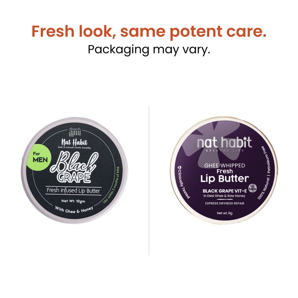 Desi Ghee & Honey Lip Butter, Non Tinted Black Grape Lip Balm For Men, Dark Lip Lightening
