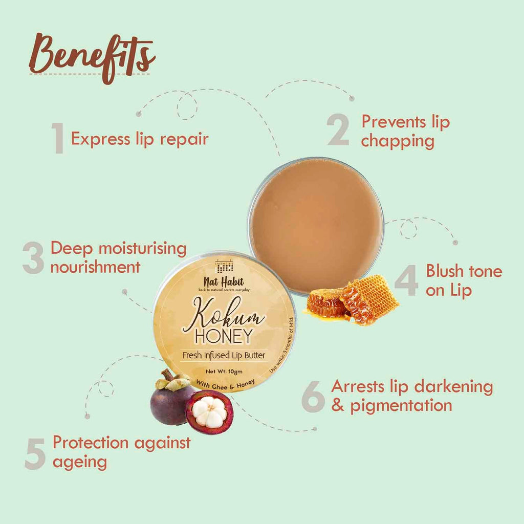 Desi Ghee & Honey Lip Balm - Kokum Honey Lip Butter For Lip Pigmentation & Lip Lightening