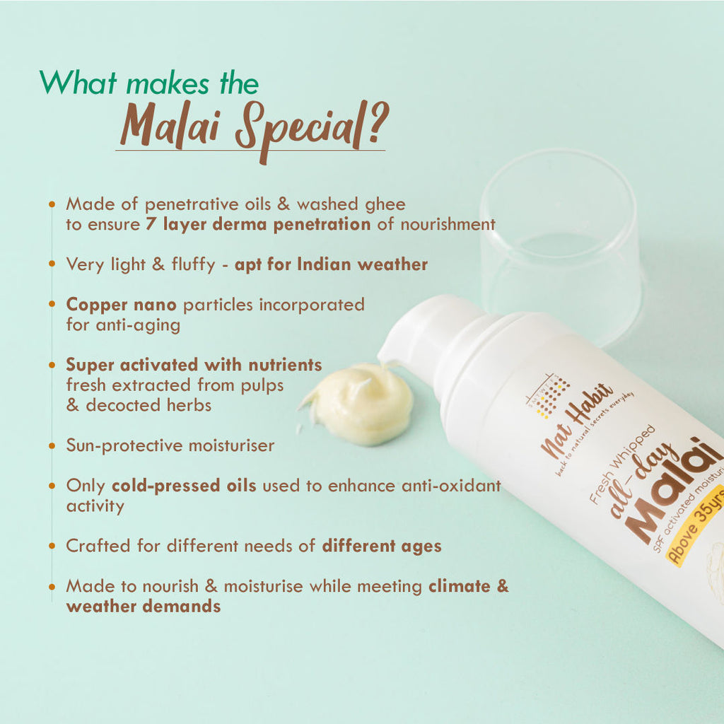 Flax Walnut Malai Face Moisturizer For Glowing Skin, Cold Cream For Combination Skin