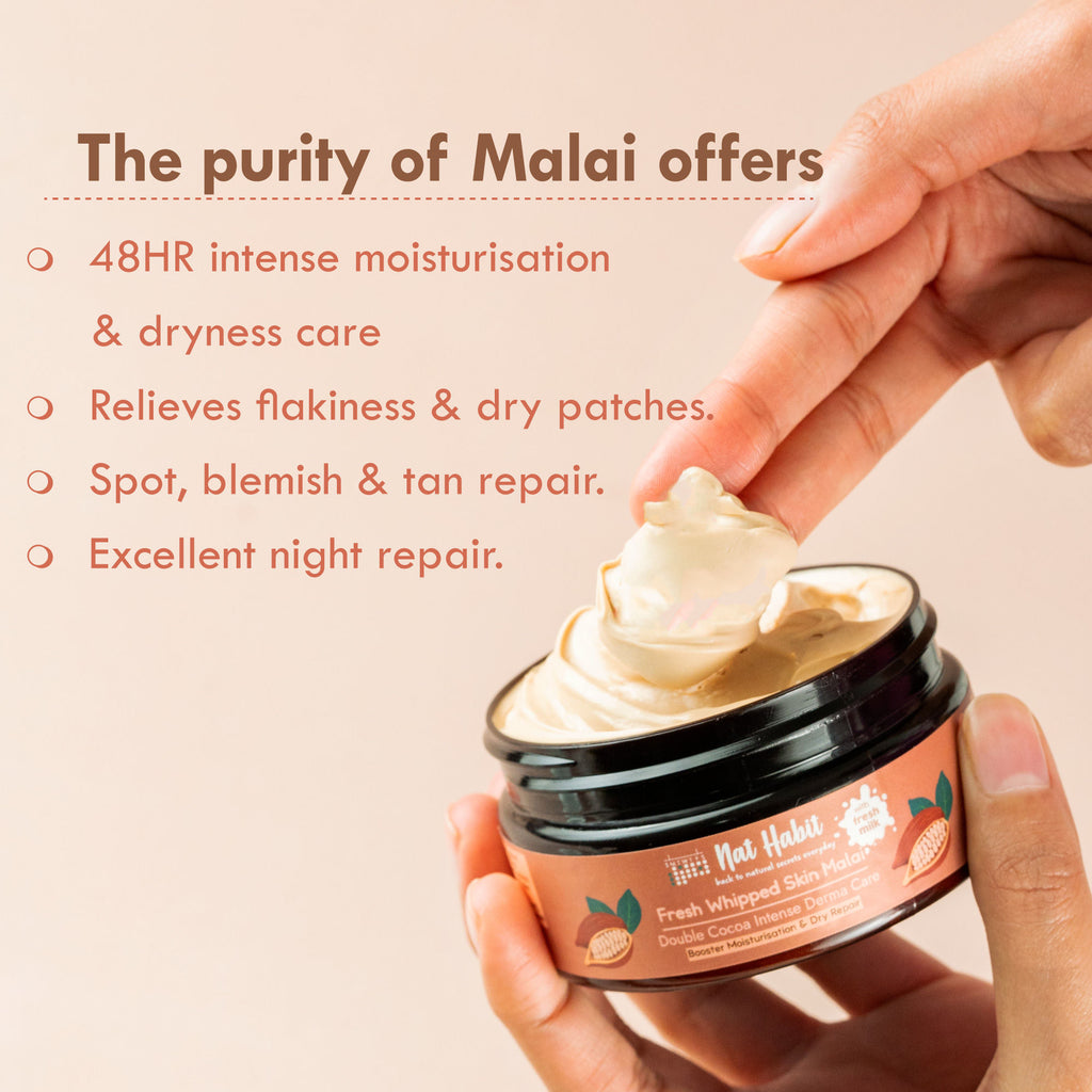 Double Cocoa Whipped Skin Malai Body Butter for Extreme Dryness 48 HR Moisture