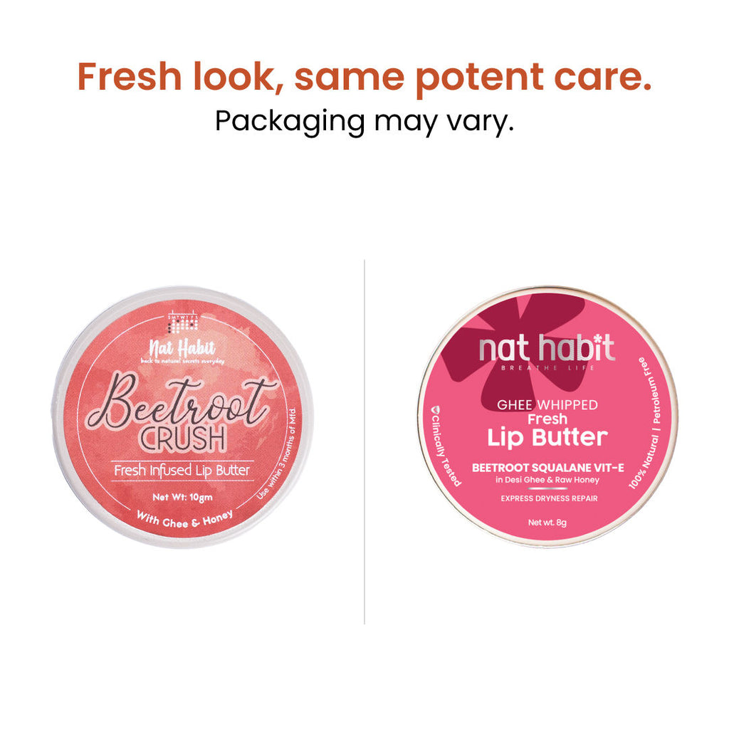 Desi Ghee & Honey Lip Balm- Beetroot Crush Lip Butter For Natural Pink Lips & Chapped Lips