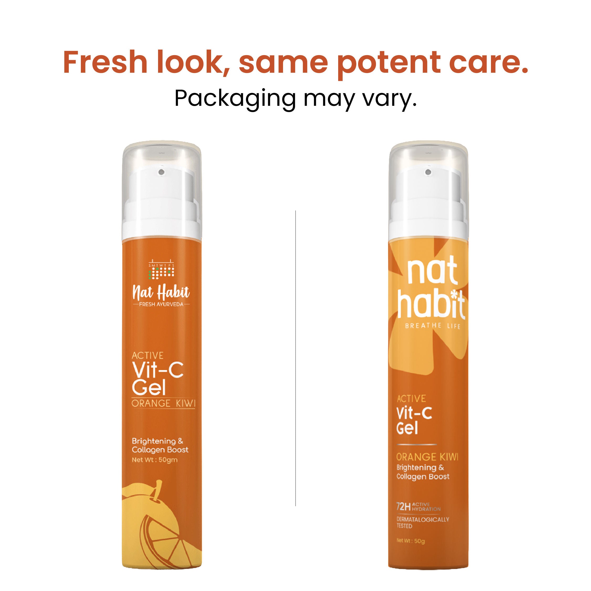 Active Orange Kiwi Vitamin C Face Gel Moisturiser For Brightening & Collagen Boost