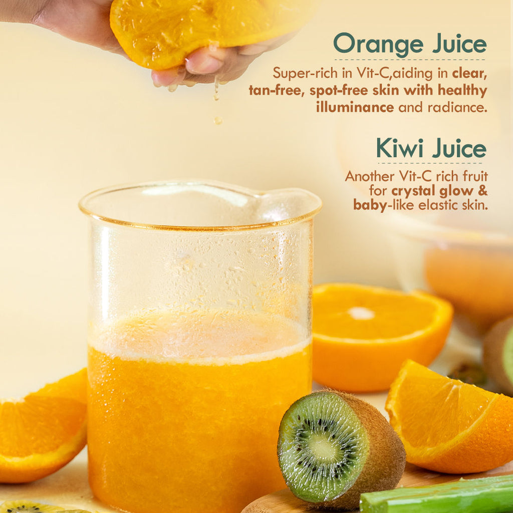 Active Orange Kiwi Vitamin C Face Gel Moisturiser For Brightening & Collagen Boost