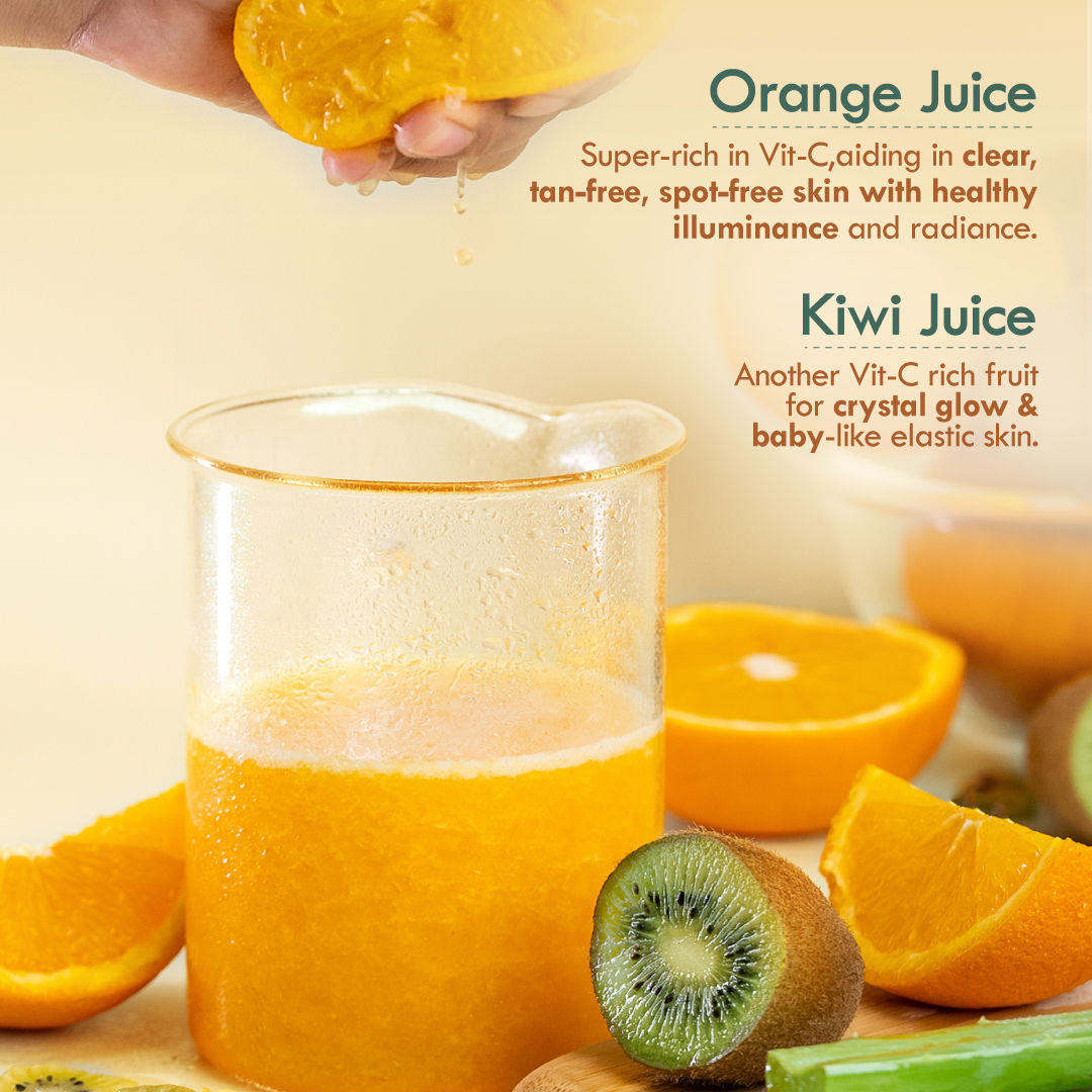 Active Orange Kiwi Vitamin C Face Gel Moisturiser For Brightening & Collagen Boost