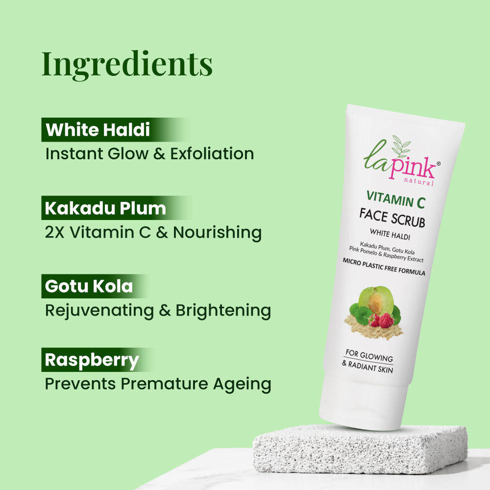 Vitamin C Brightening Face Scrub For Glowing Skin, Gentle Exfoliation, All Skin Types