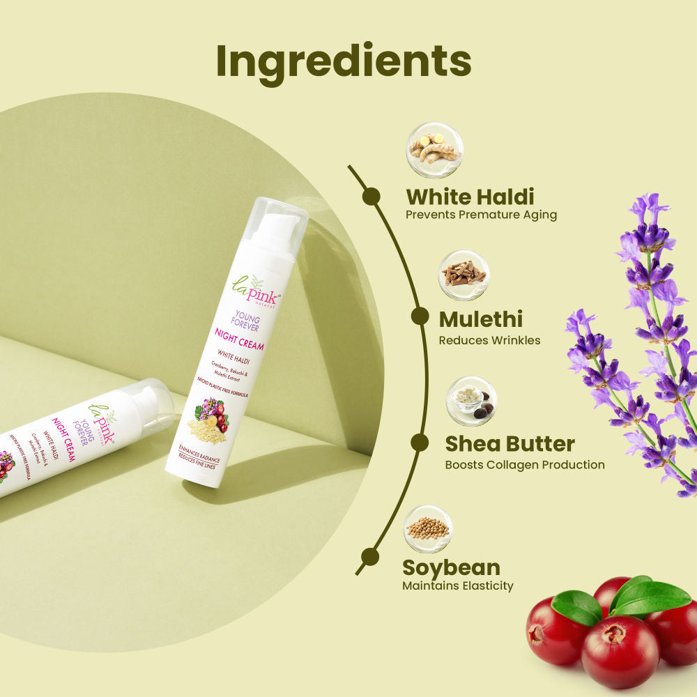 Young Forever Anti-Aging Night Repair Cream With Bakuchi For Fine Lines & Wrinkles