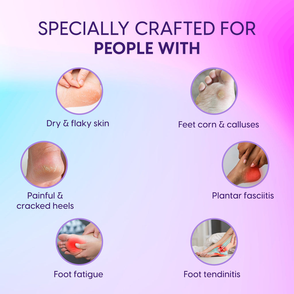 Foot Cream for Cracked Heels & Dry Feet with Moisturising Silicone Cotton Socks Callus Repair