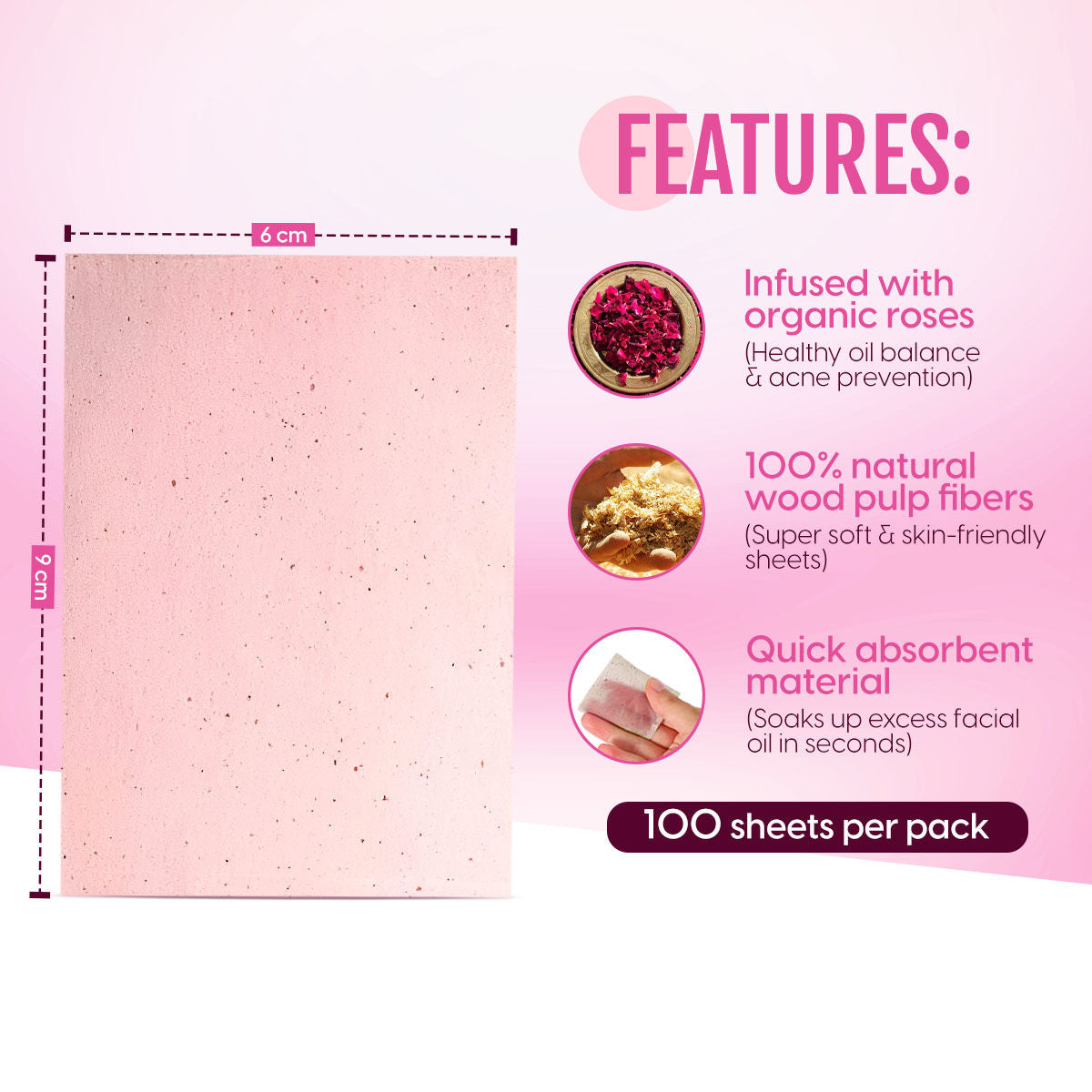Oil Control Blotting Sheets - Absorbing Paper for Oily Face, Sweat Remover, Mattifying Tissues