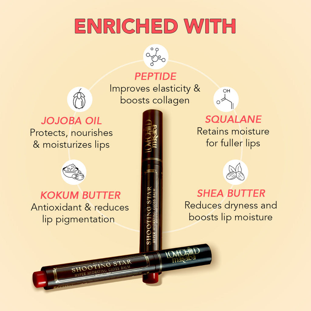 Shooting Star Hyper Hydrating Gloss Balm, Enriched with Peptides, Shea Butter & Jojoba Oil