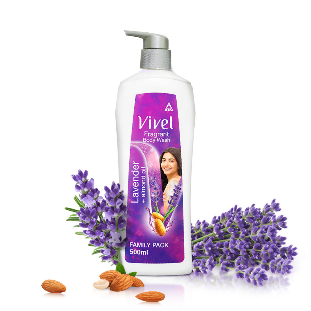 Moisturizing Fragrant Body Wash Lavender & Almond Oil Pump Bottle Shower Gel