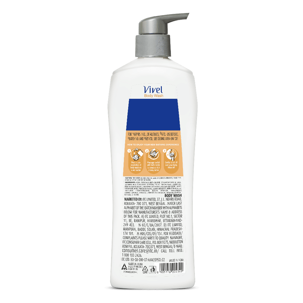Moisturizing Body Wash Glycerin & Honey Pump Bottle Shower Gel for Soft Glowing Skin