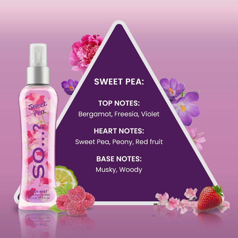 Sweet Pea Body Body Mist Fragrance Spray For Her