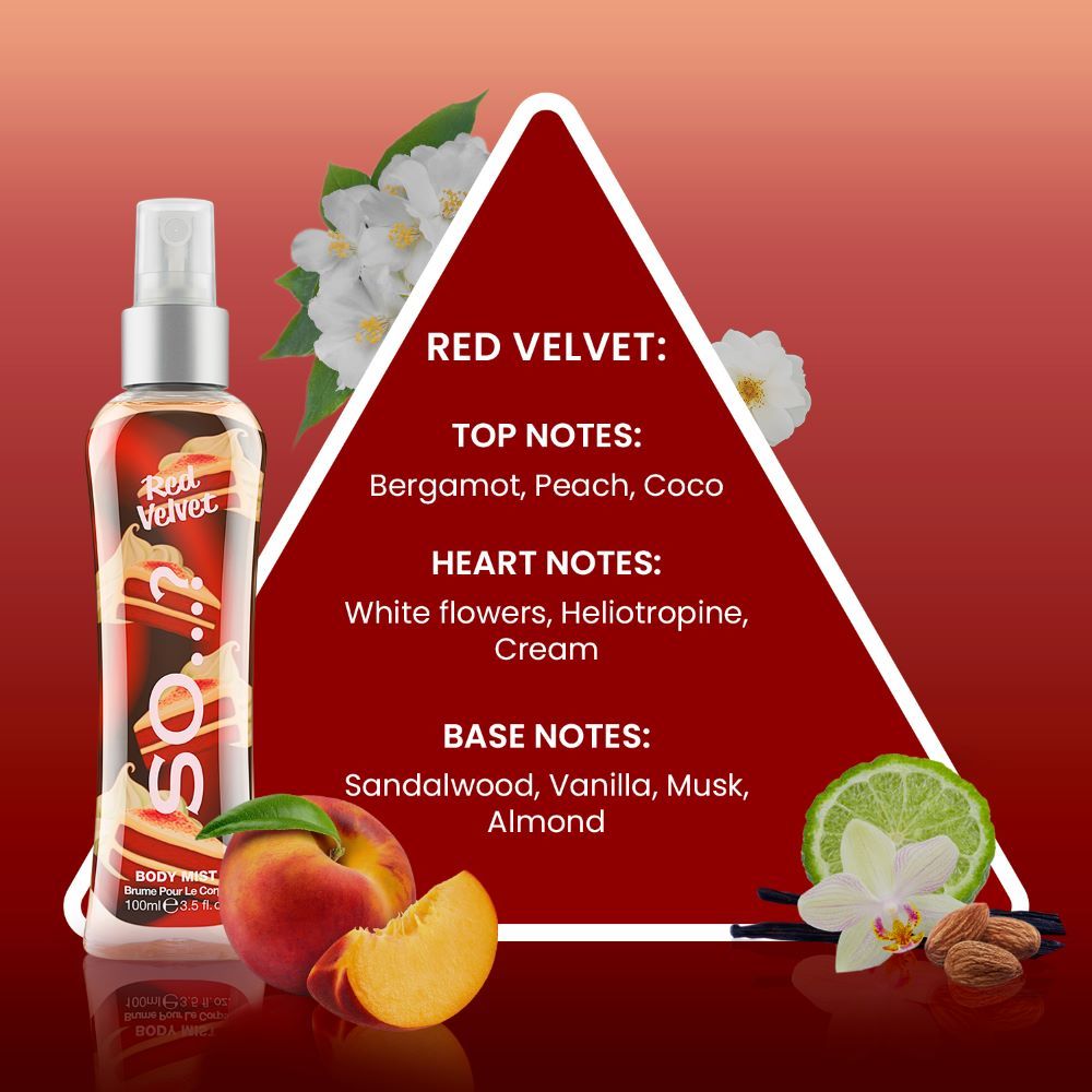 Red Velvet Body Mist Fragrance Spray For Her