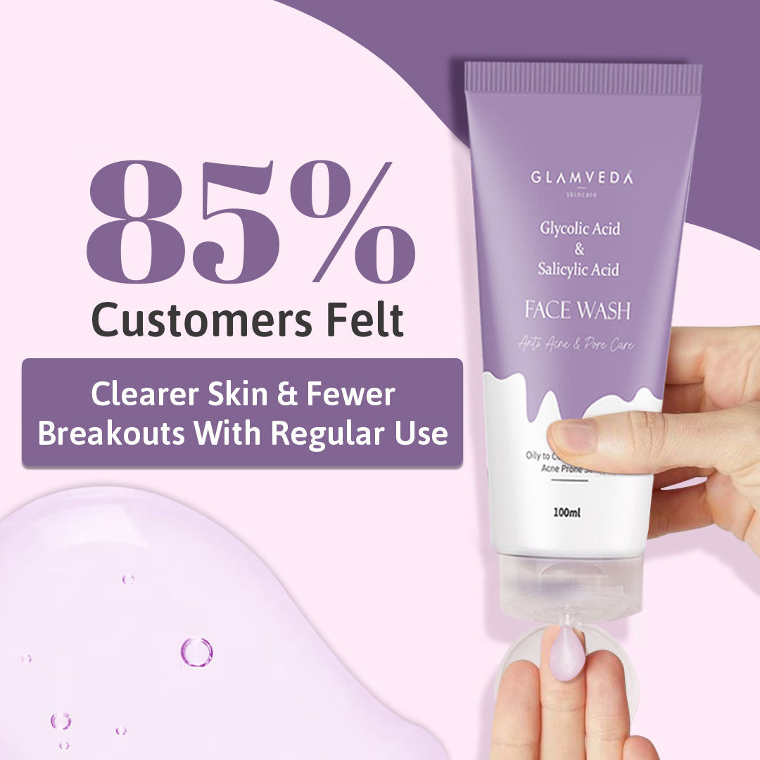 Glycolic Acid & Salicylic Acid Anti Acne & Pore Care Face Wash