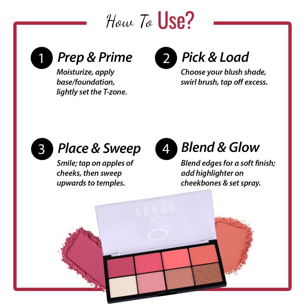 Tiny Trove 8 Colour Blusher Highlighter Palette