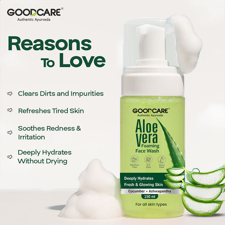 Ayurvedic Aloe Vera Foaming Face Wash With Ashwagandha & Cucumber