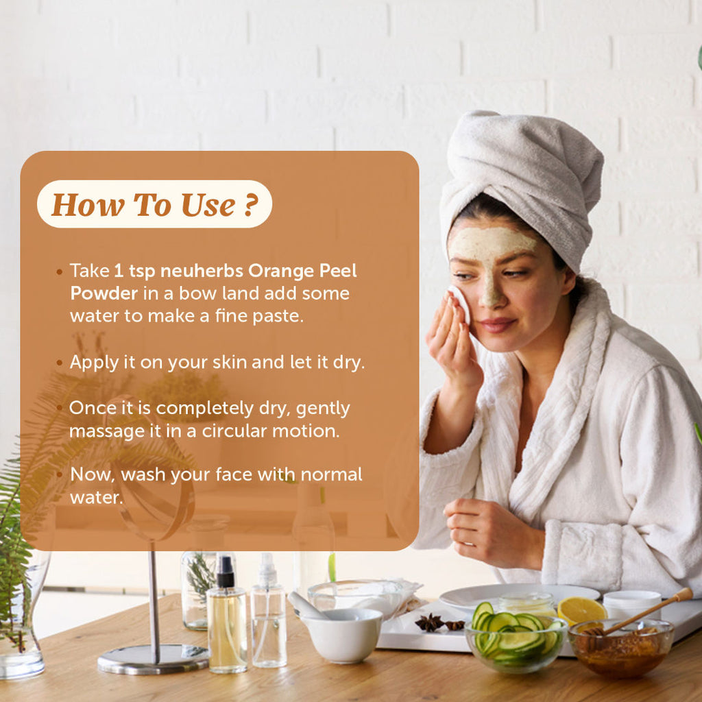 Orange Peel Powder to Improve Skin Tone with No Artificial Colour and Additives