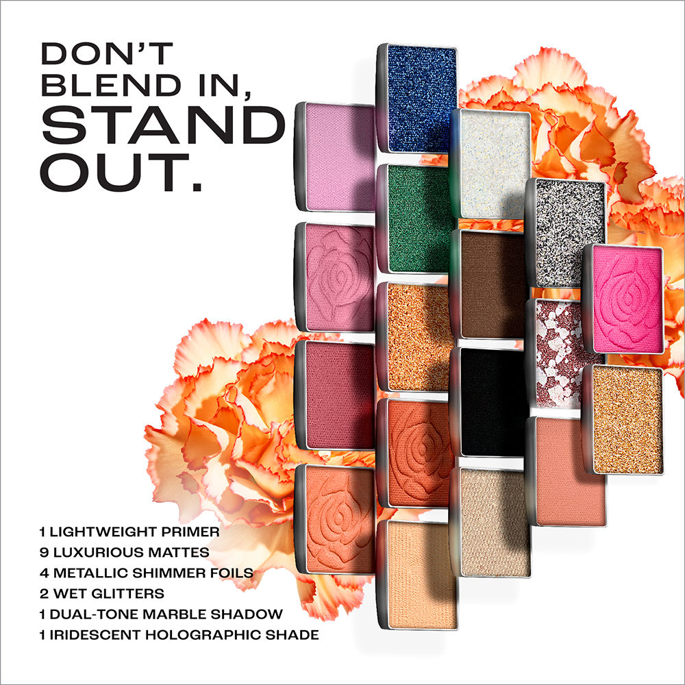 Rouge Bloom Eyeshadow Pro-Palette, 18 Shades For Infinite Looks, Infused With Rose Oil