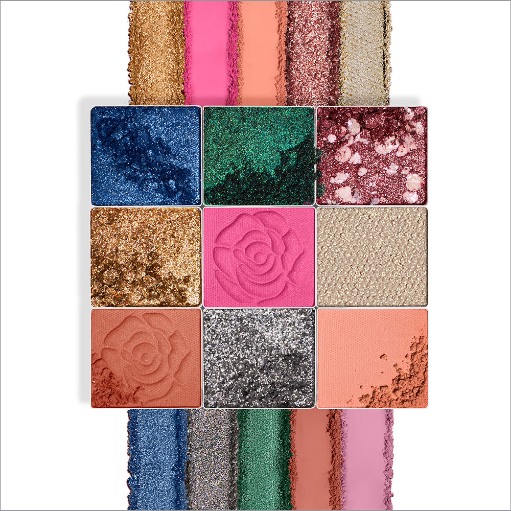 Rouge Bloom Eyeshadow Pro-Palette, 18 Shades For Infinite Looks, Infused With Rose Oil