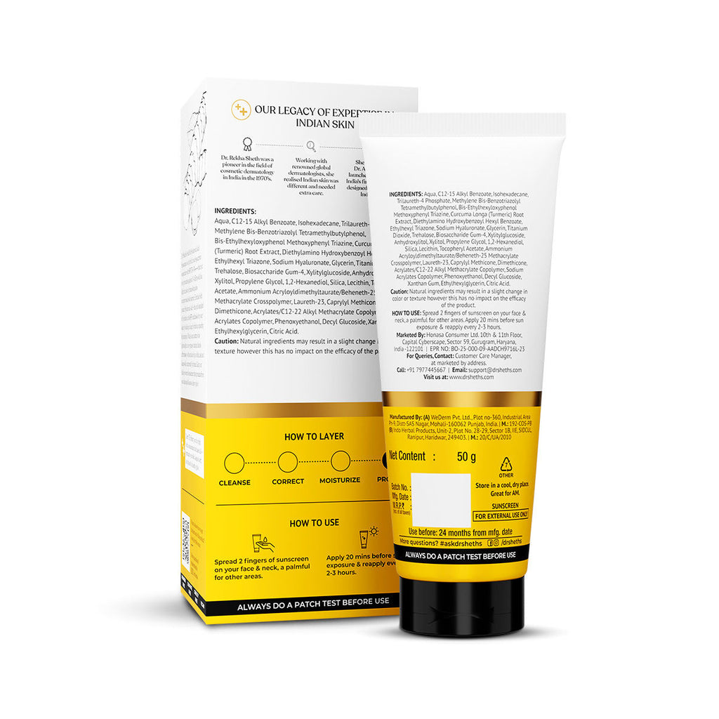 Haldi & Hyaluronic Acid Sunscreen Spf 50+ Pa+++ For All Skin Type