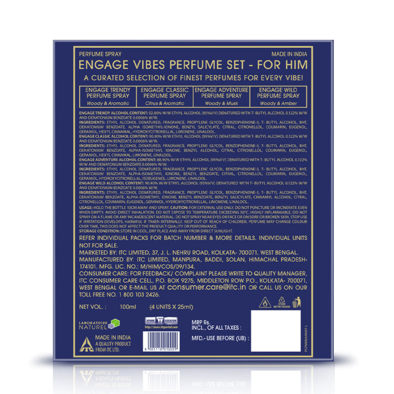 Vibes Perfume Spray Set For Men