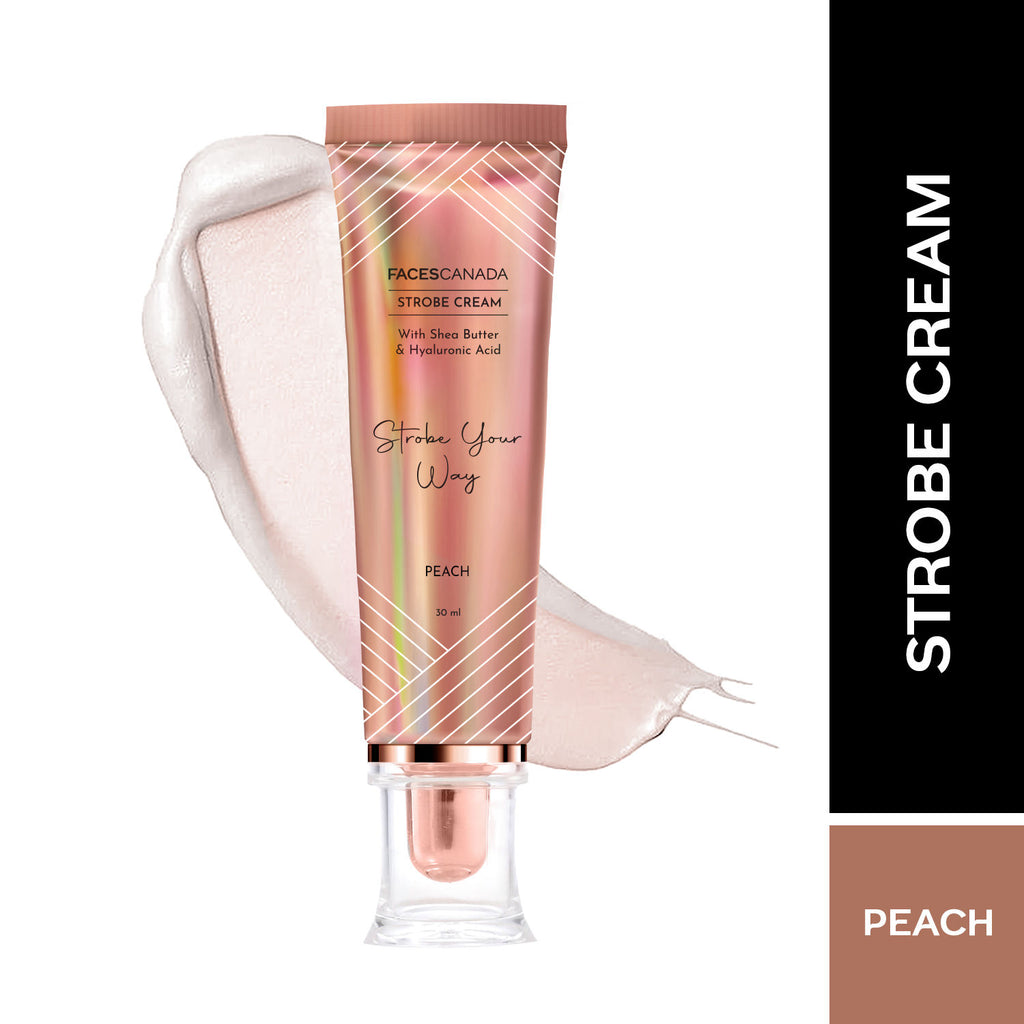 Strobe Cream Primer + Highlighter + Moisturizer With Hyaluronic Acid - Peach