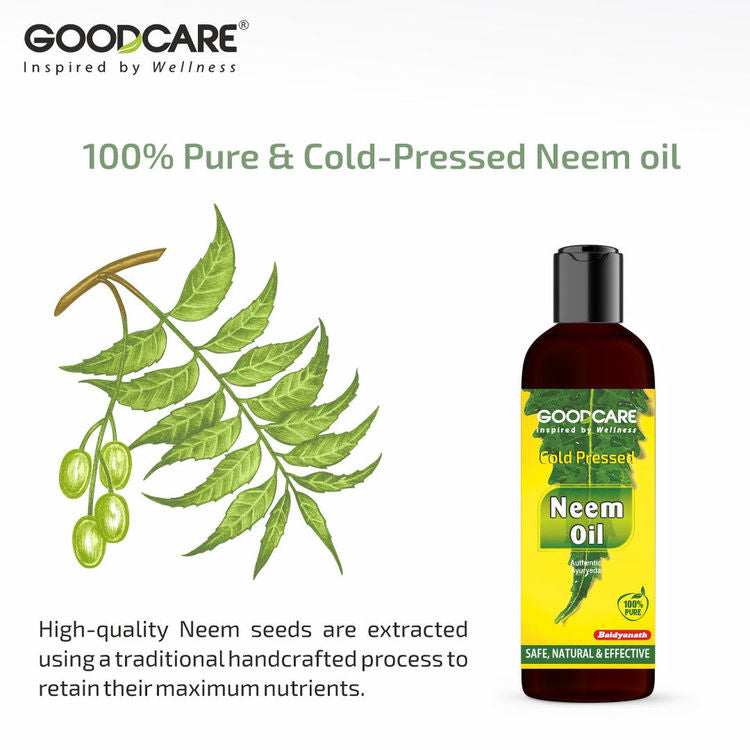 Ayurvedic Cold Pressed Neem Oil for dandruff, scalp acne and clear skin and hair care