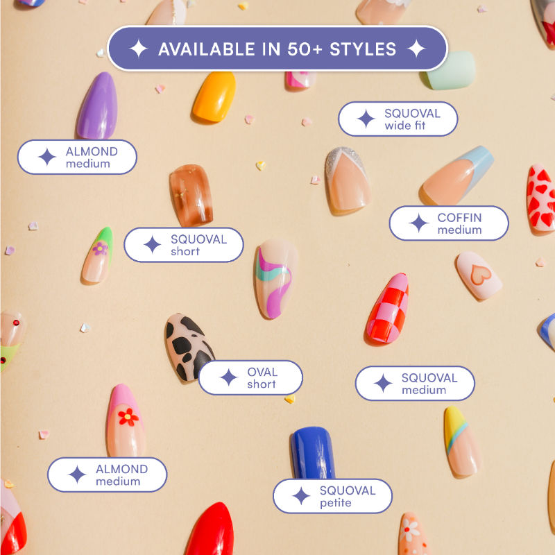 Nailed It Reusable Luxury Press On Nails (Abstract Shape)