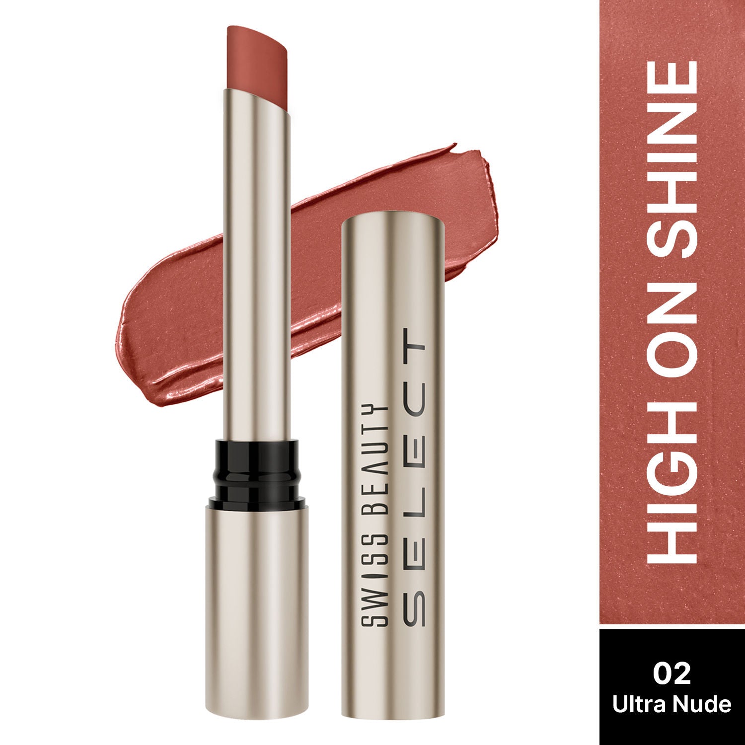 Select High On Shine Lipstick - 2 Ultra Nude