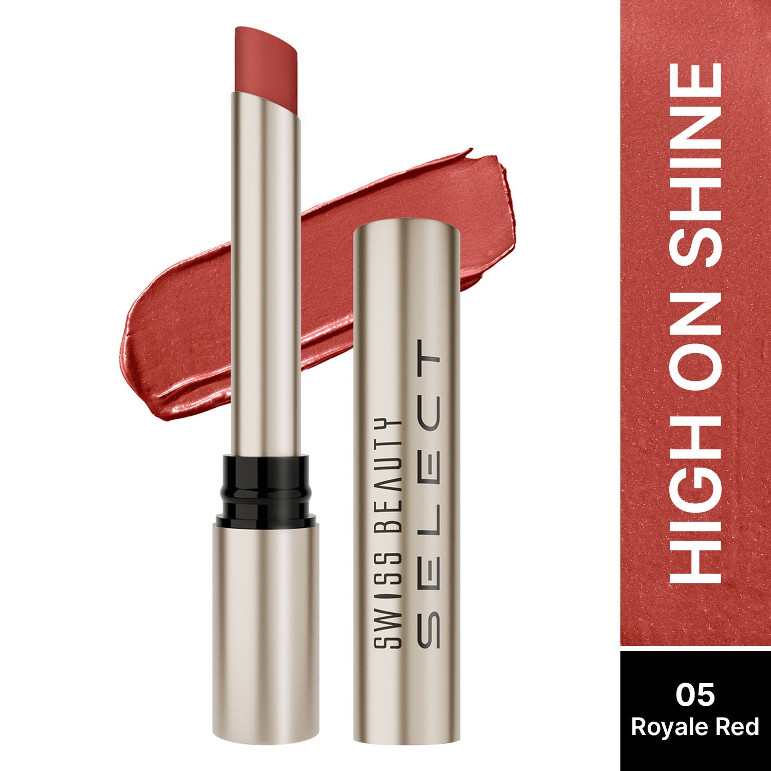 Select High On Shine Lipstick - 5 Royale Red