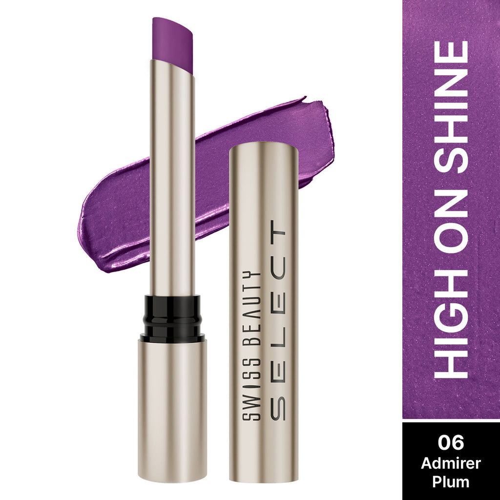 Select High On Shine Lipstick - 6 Admirer Plum