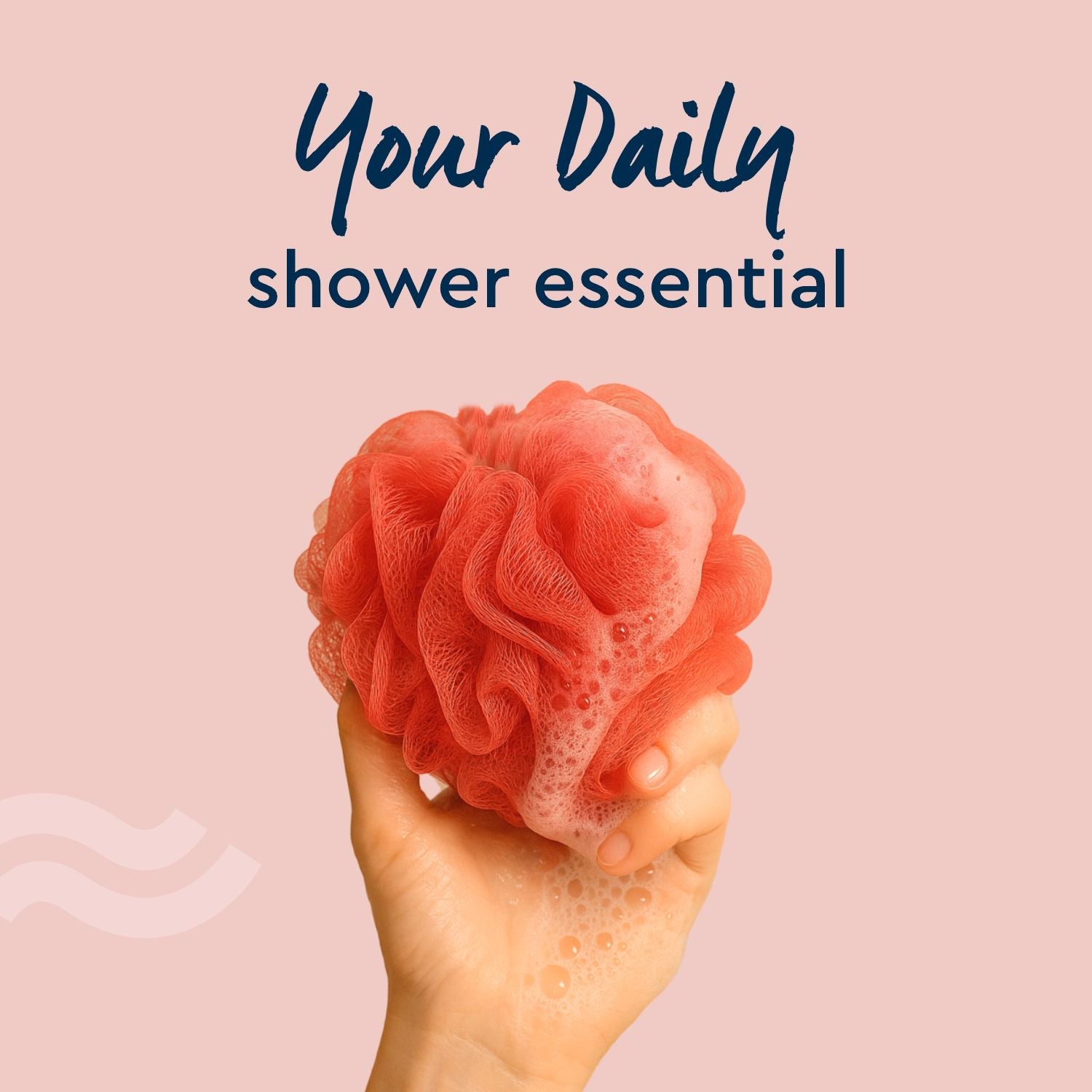 Luxe Bath Sponge Round Loofah For Women & Men - Coral