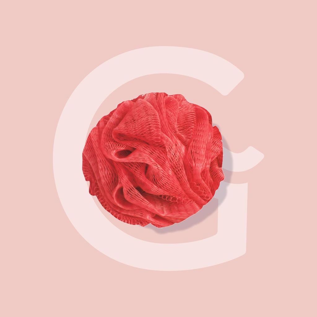 Luxe Bath Sponge Round Loofah For Women & Men - Coral