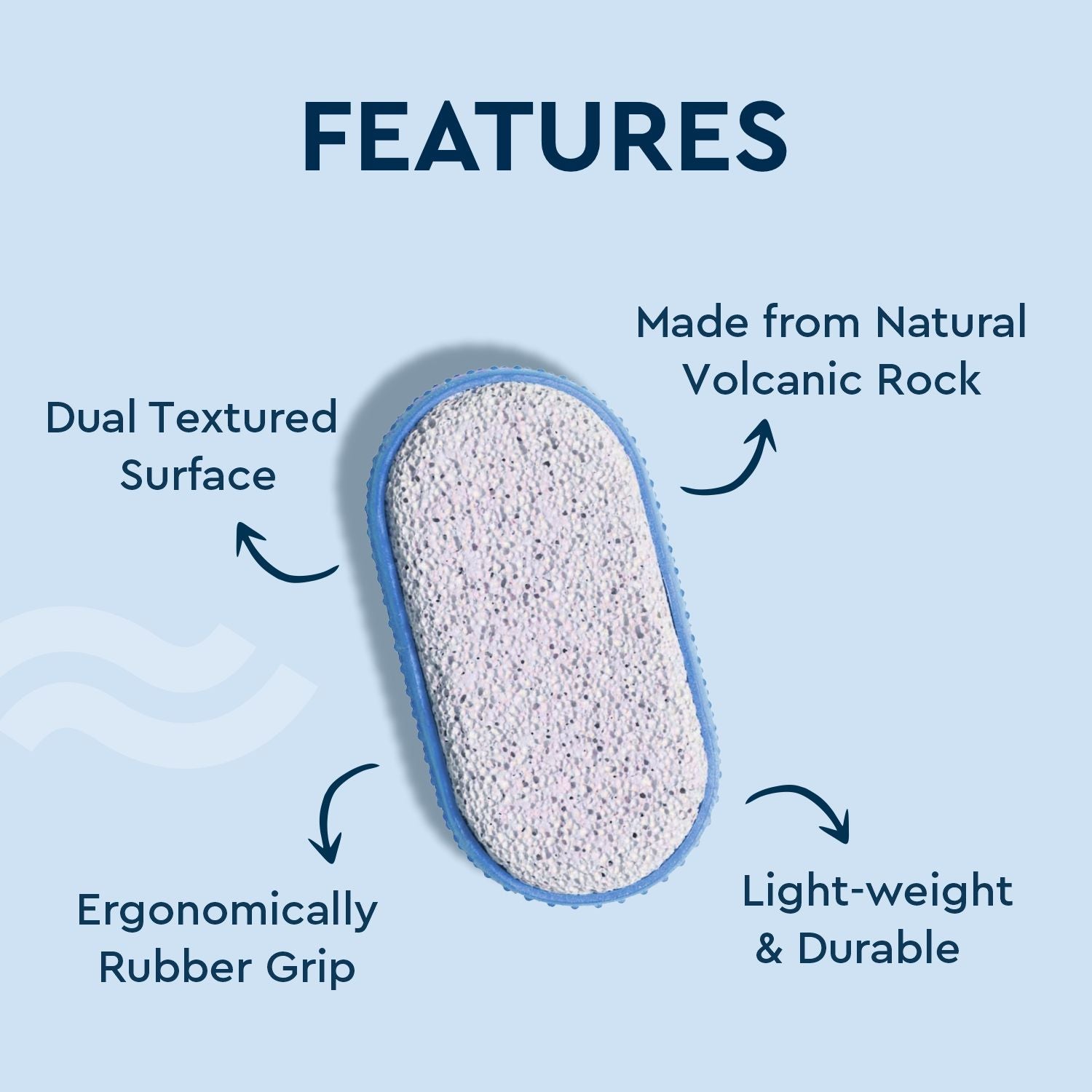 Pumice Stone For Feet Dead Skin Removal, Pedicure Tool With Rubber Grip