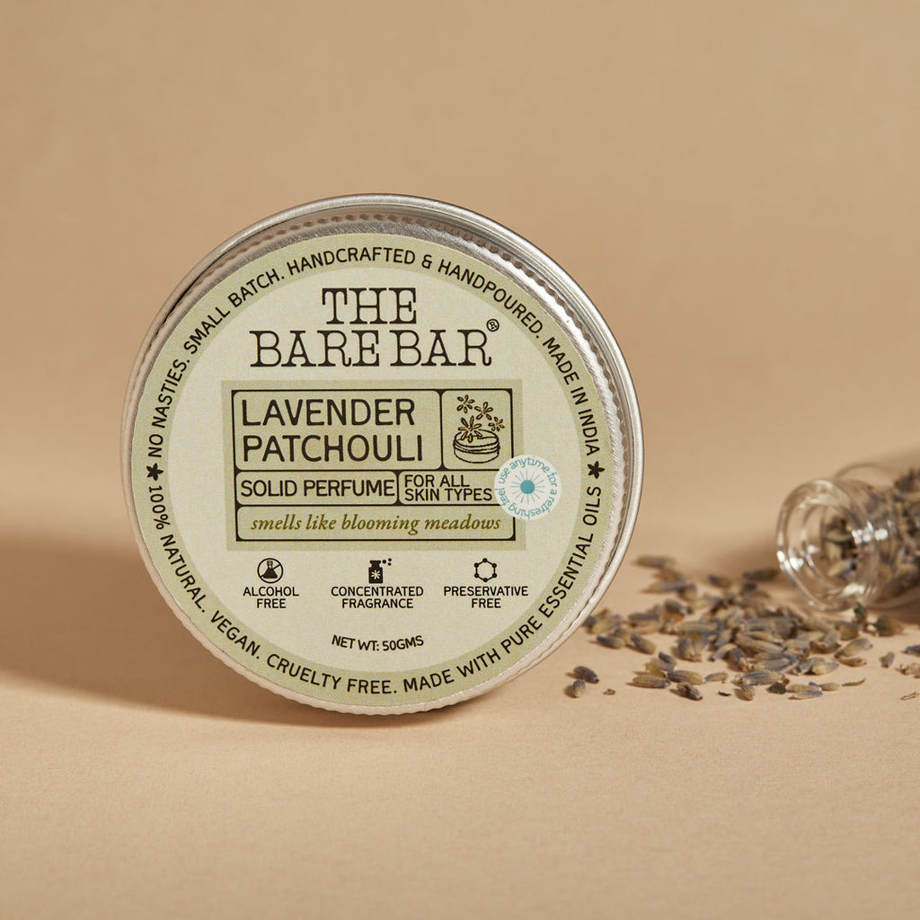 Lavender Patchouli Solid Perfume - Floral earthy solid perfume, soft scent