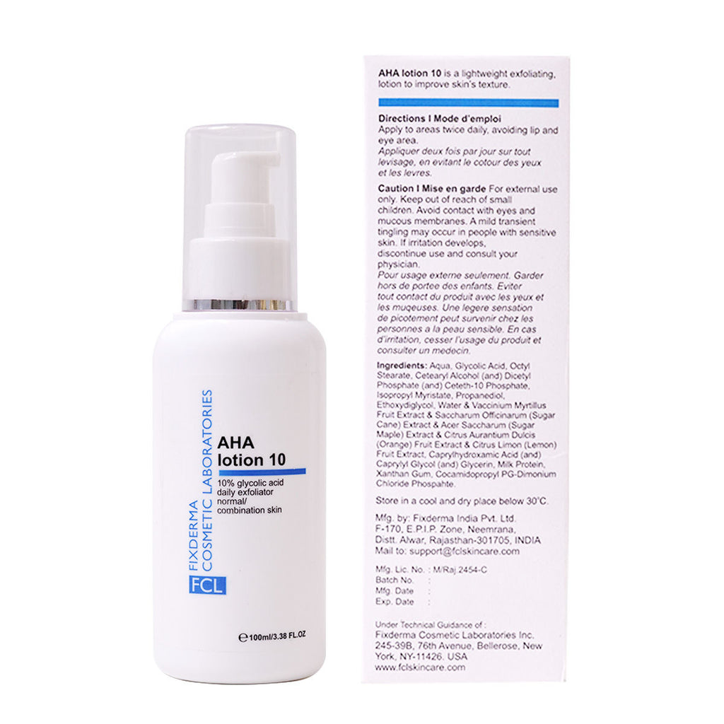 FCL Aha Lotion 10 Hydrates Skin And Softens Dryness for Brightening and lightning Skin