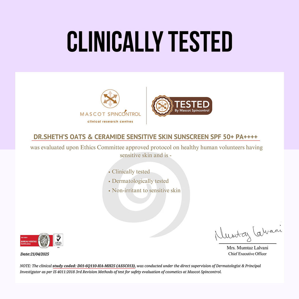 Oats & Ceramide Sensitive Skin Sunscreen Spf 50+ Pa++++ Oil-Free Sunscreen