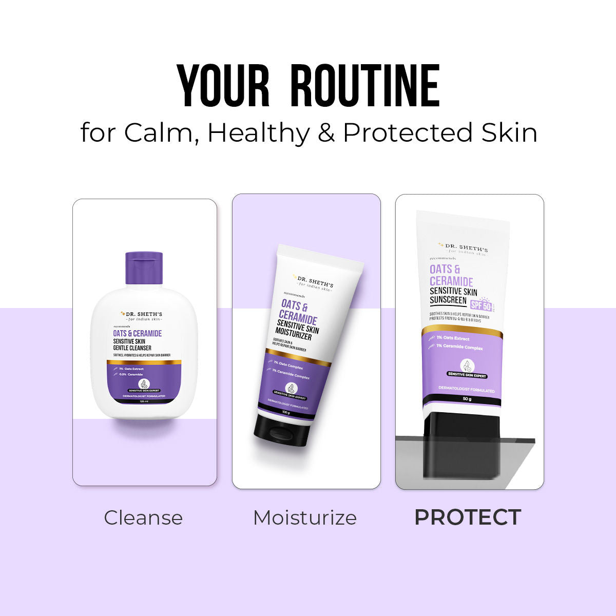 Oats & Ceramide Sensitive Skin Sunscreen Spf 50+ Pa++++ Oil-Free Sunscreen