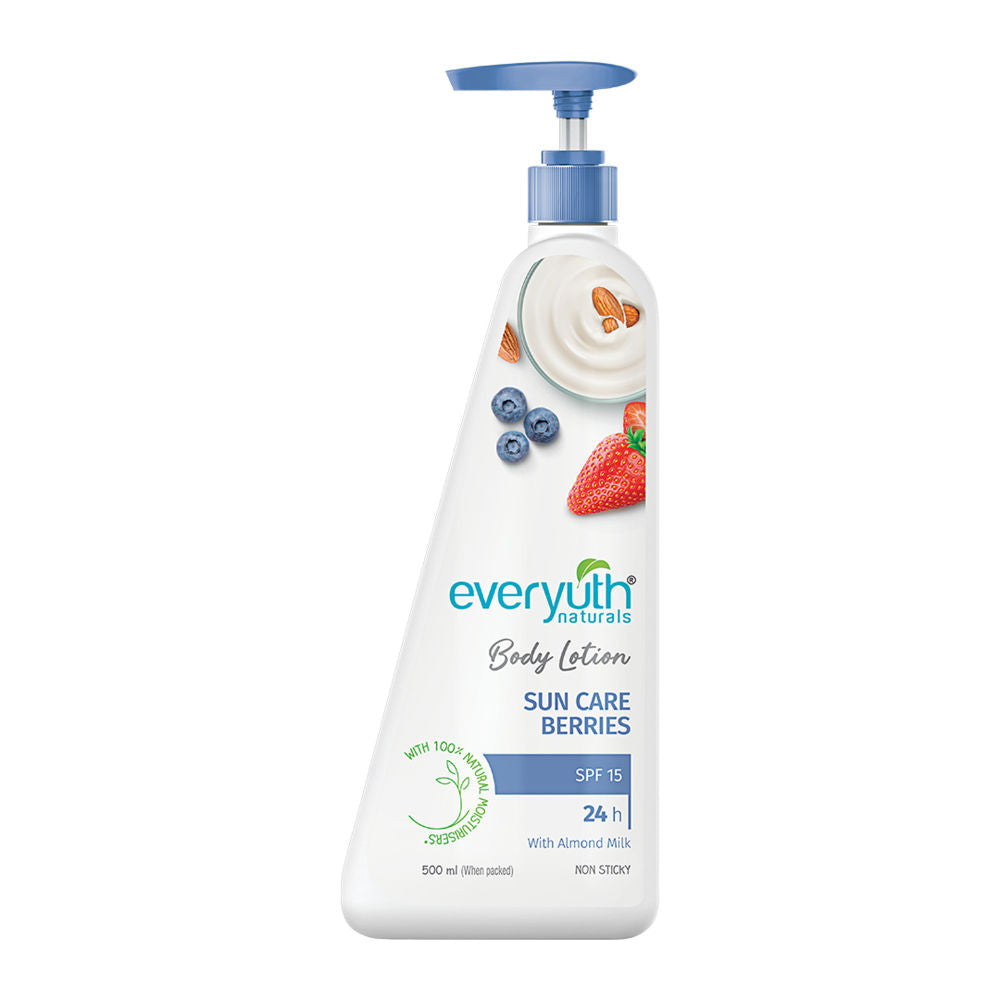 Body Lotion - Sun Care Berries with Almond Milk, SPF 15, Non Sticky