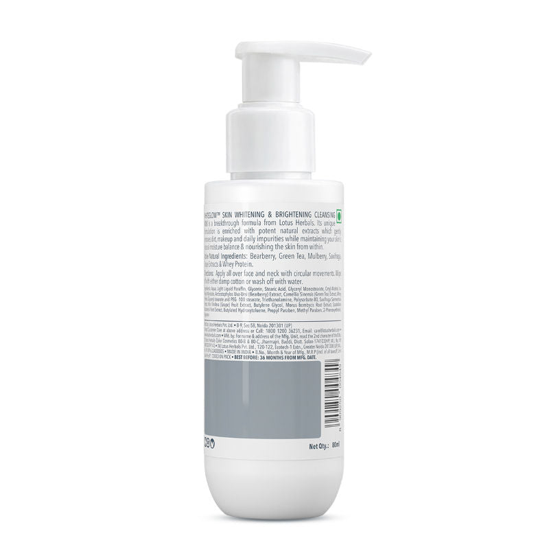 Whiteglow Skin Whitening & Brightening Cleansing Milk, Makeup Remover, All Skin Types