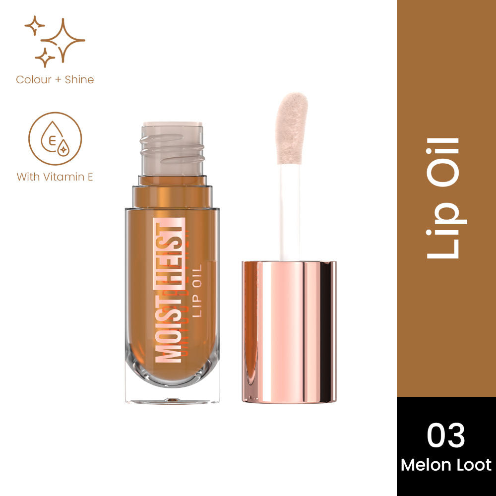 Moist Heist Lip Oil Colour-Changing With Vitamin E & Mint Oil - 3 Melon Loot