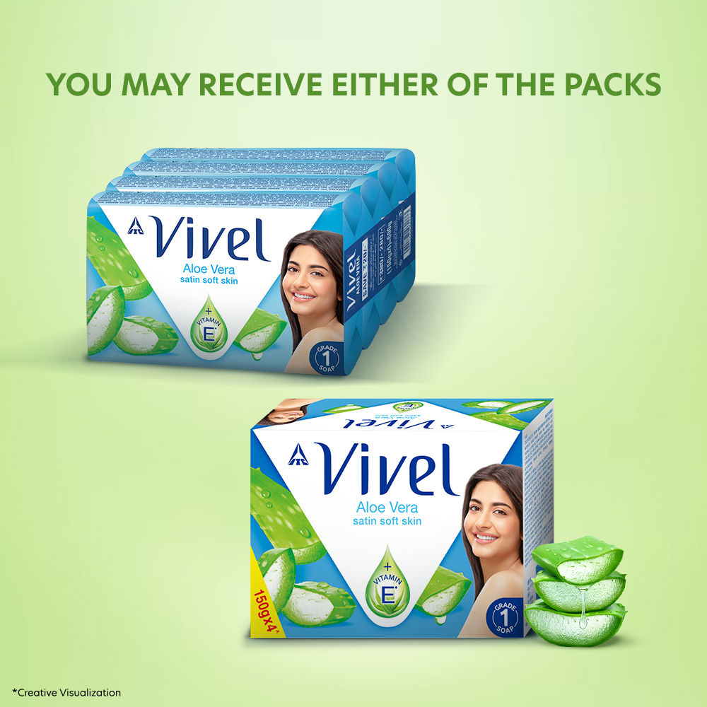 Aloe Vera Grade 1 Bathing Soap, Highest Soap Grade, 76% TFM, Vit E - 4 PCS