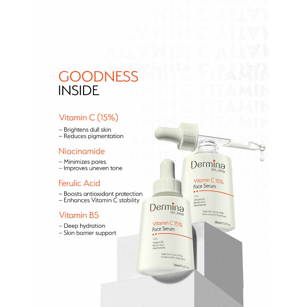 Vitamin C 15% Face Serum with Niacinamide, Vitamin B5 & Ferulic Acid