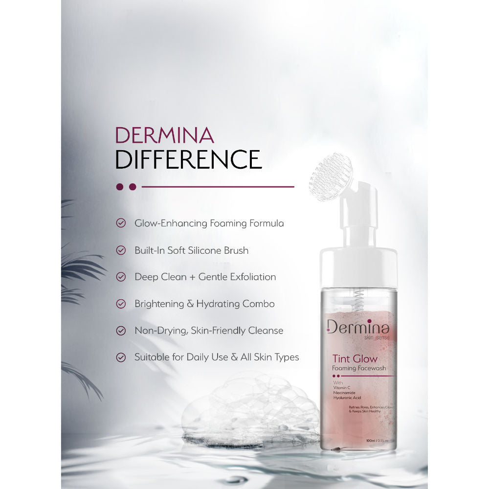 Tint Glow Foaming Facewash with Vitamin C, Niacinamide & HA for Radiant Skin