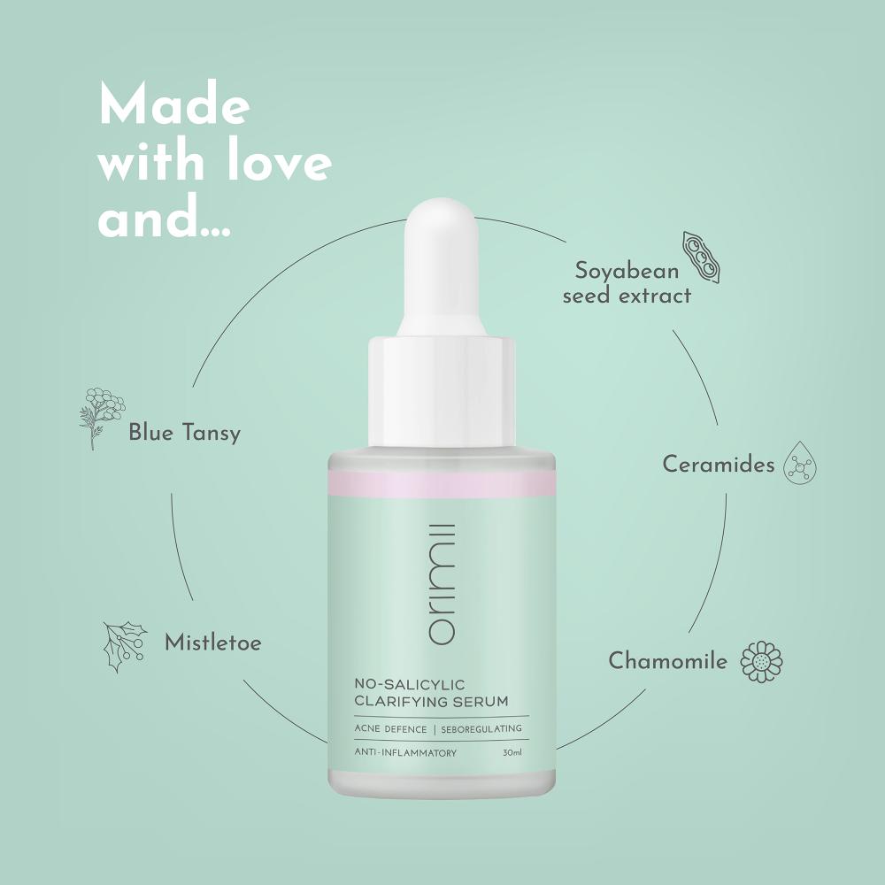 No Salicylic Clarifying Face Serum For Acne Control - Non Comedogenic, Pregnancy Safe